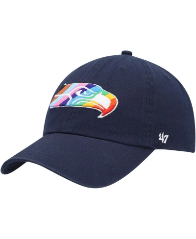 47 Brand Men's ' College Navy Seattle Seahawks Pride Clean Up Adjustable Hat
