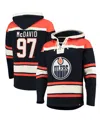 47 Brand Men's '47 Connor Mcdavid Navy Edmonton Oilers Player Name And Number Lacer Pullover Hoodie In Navy