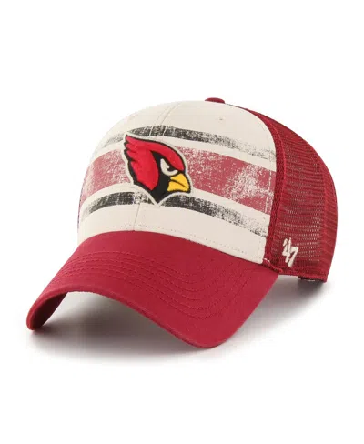 47 Brand Men's ' Cream Distressed Arizona Cardinals Breakout Mvp Trucker Adjustable Hat