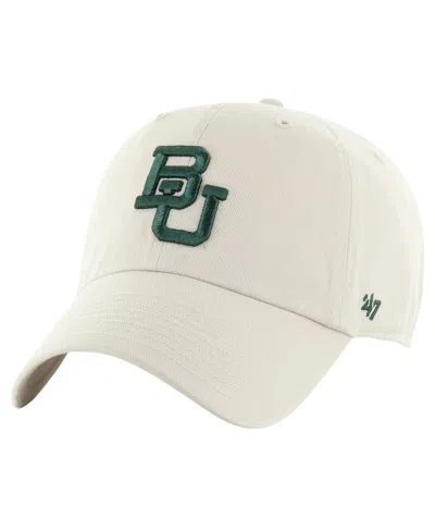 47 Brand Men's ' Cream Distressed Baylor Bears Vintage-like Clean Up Adjustable Hat