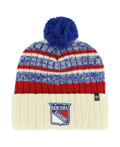 47 Brand Men's ' Cream New York Rangers Tavern Cuffed Knit Hat With Pom In Multi