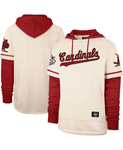47 Brand Men's ' Cream St. Louis Cardinals Trifecta Shortstop Pullover Hoodie
