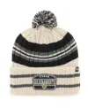 47 Brand Men's ' Cream Vegas Golden Knights Hone Patch Cuffed Knit Hat With Pom In Cream