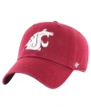 47 Brand Men's ' Crimson Washington State Cougars Clean Up Adjustable Hat In Crimson