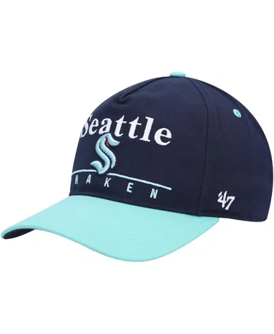 47 Brand Men's ' Deep Sea Blue, Light Blue Seattle Kraken Super Hitch Adjustable Snapback Hat In Deep Sea Blue,light Blue