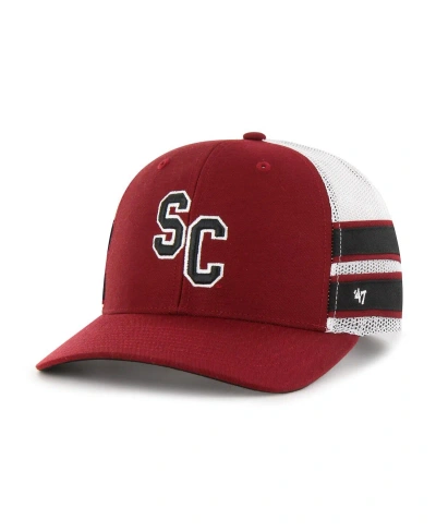 47 Brand Men's ' Garnet Distressed South Carolina Gamecocks Straight Eight Adjustable Trucker Hat