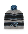 47 Brand Men's ' Graphite Carolina Panthers Rexford Cuffed Knit Hat With Pom In Graphite