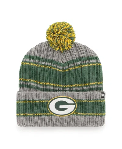 47 Brand Men's ' Graphite Green Bay Packers Rexford Cuffed Knit Hat With Pom