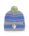 47 Brand Men's ' Graphite Los Angeles Rams Rexford Cuffed Knit Hat With Pom In Graphite