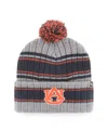 47 Brand Men's ' Gray Auburn Tigers Rexford Cuffed Knit Hat With Pom In Gray