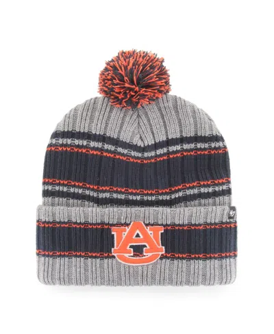 47 Brand Men's ' Gray Auburn Tigers Rexford Cuffed Knit Hat With Pom