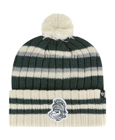 47 Brand Men's ' Green Michigan State Spartans No Huddle Cuffed Knit Hat With Pom