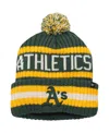 47 Brand Men's ' Green Oakland Athletics Bering Cuffed Knit Hat With Pom In Green