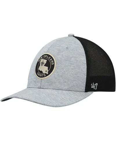 47 Brand Men's ' Heathered Gray And Black New Orleans Saints Motivator Flex Hat In Heathered Gray,black