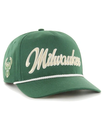47 Brand Men's ' Hunter Green Milwaukee Bucks Overhand Logo Hitch Adjustable Hat