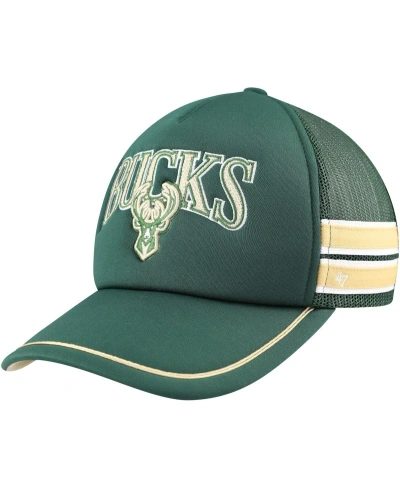 47 Brand Men's ' Hunter Green Milwaukee Bucks Sidebrand Stripes Trucker Adjustable Hat