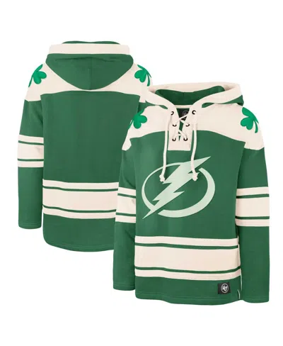 47 Brand Men's ' Kelly Green Tampa Bay Lightning St. Patrick's Day Superior Lacer Pullover Hoodie