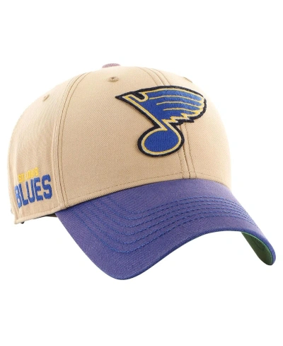 47 Brand Men's ' Khaki, Blue Distressed St. Louis Blues Dusted Sedgwick Mvp Adjustable Hat In Khaki,blue