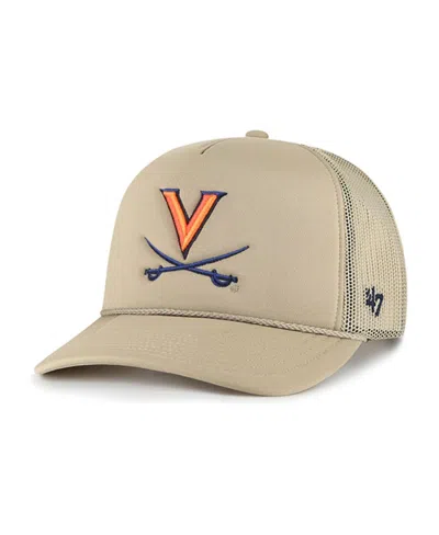47 Brand Men's ' Khaki Virginia Cavaliers Foam Front Mesh Trucker Snapback Hat