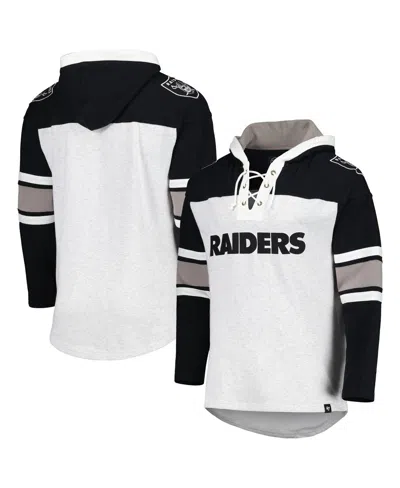 47 Brand Men's ' Las Vegas Raiders Heather Gray Gridiron Lace-up Pullover Hoodie