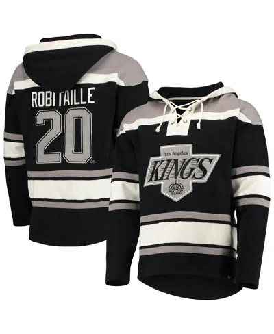 47 Brand Men's ' Luc Robitaille Black Los Angeles Kings Retired Player Name And Number Lacer Pullover