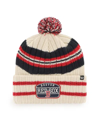 47 Brand Men's ' Natural Boston Red Sox Home Patch Cuffed Knit Hat With Pom