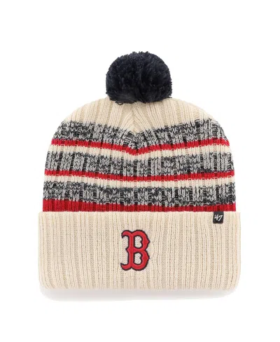 47 Brand Men's ' Natural Boston Red Sox Tavern Cuffed Knit Hat With Pom