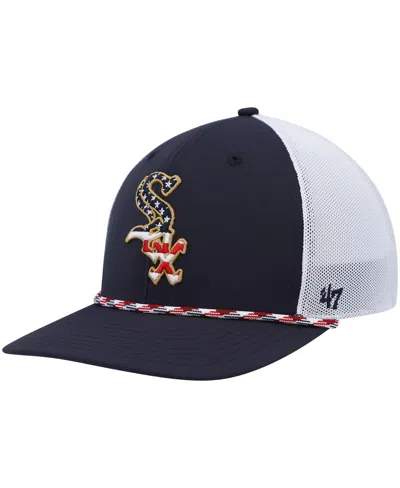 47 Brand Men's ' Navy And White Chicago White Sox Flag Fill Trucker Snapback Hat In Navy,white