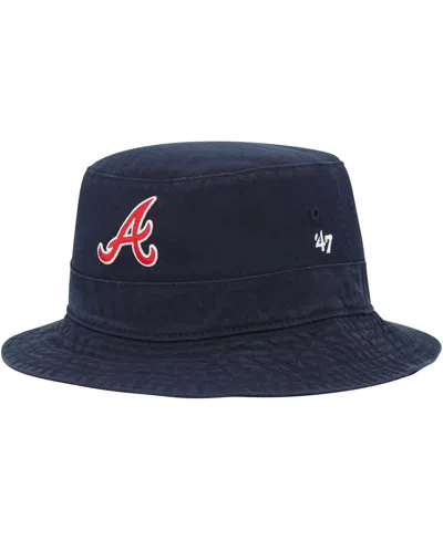 47 Brand Men's ' Navy Atlanta Braves Primary Bucket Hat