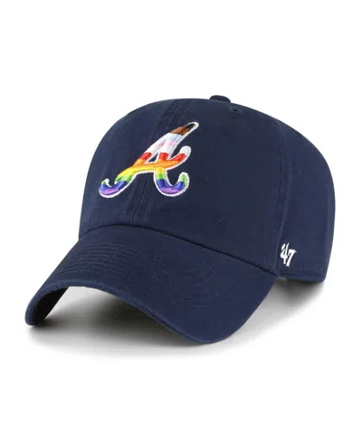 47 Brand Men's ' Navy Atlanta Braves Team Pride Clean Up Adjustable Hat