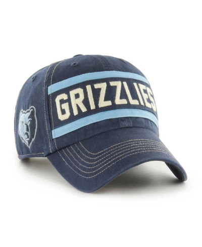 47 Brand Men's ' Navy Distressed Memphis Grizzlies Quick Snap Clean Up Adjustable Hat