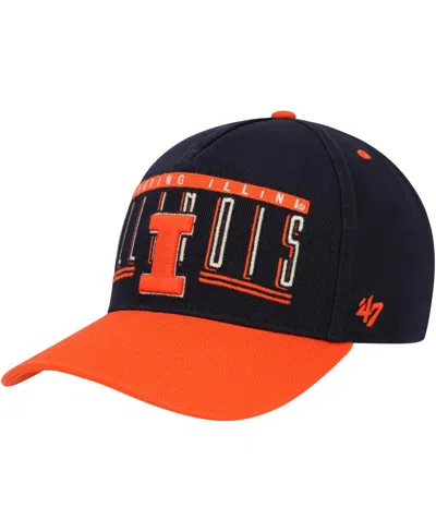 47 Brand Men's ' Navy Illinois Fighting Illini Double Header Hitch Adjustable Hat