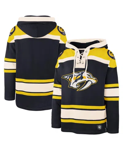 47 Brand Men's Sidney Crosby Black Pittsburgh Penguins Player Name And Number Lacer Pullover Hoodie In Navy