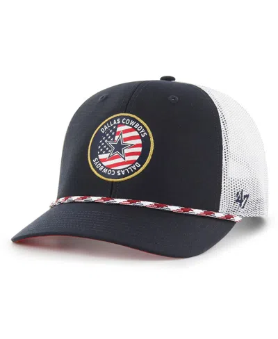47 Brand Men's ' Navy, White Dallas Cowboys Union Patch Trucker Adjustable Hat In Navy,white