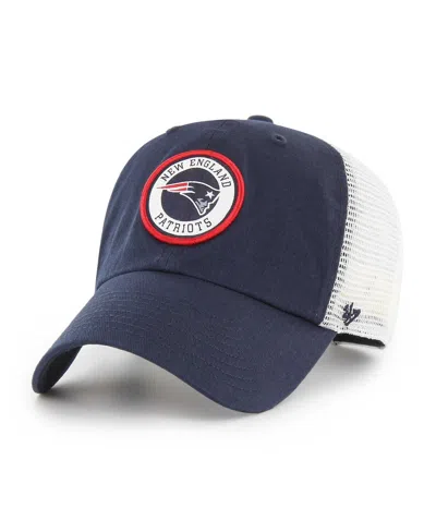 47 Brand Men's ' Navy, White New England Patriots Highline Clean Up Trucker Snapback Hat In Navy,white