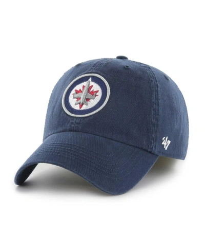 47 Brand Men's ' Navy Winnipeg Jets Classic Franchise Fitted Hat