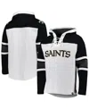 47 Brand Men's ' New Orleans Saints Heather Gray Gridiron Lace-up Pullover Hoodie In Heather Gray