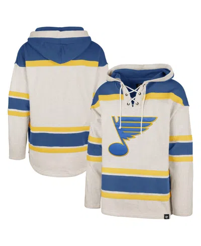47 Brand Men's ' Oatmeal St. Louis Blues Rockaway Lace-up Pullover Hoodie