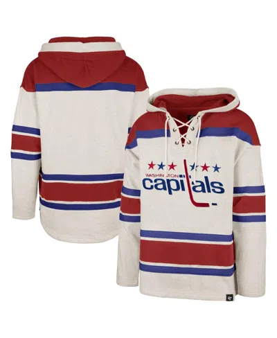 47 Brand Men's ' Oatmeal Washington Capitals Rockaway Lace-up Pullover Hoodie