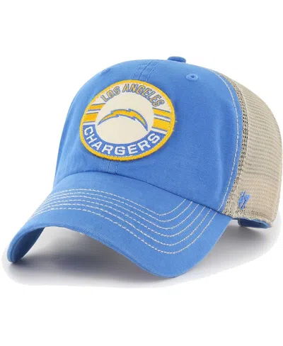 47 Brand Men's ' Powder Blue, Natural Los Angeles Chargers Notch Trucker Clean Up Adjustable Hat In Powder Blue,natural
