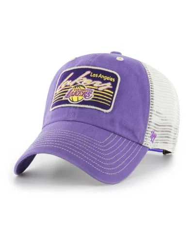 47 Brand Men's ' Purple Los Angeles Lakers Five Point Patch Clean Up Adjustable Hat
