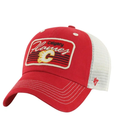47 Brand Men's ' Red Calgary Flames Five Point Patch Clean Up Adjustable Hat