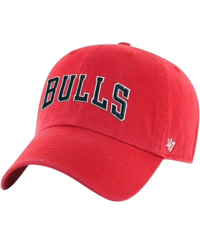 47 Brand Men's ' Red Chicago Bulls Core Wordmark Clean Up Adjustable Hat