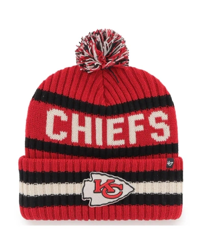 47 Brand Men's ' Red Kansas City Chiefs Bering Cuffed Knit Hat With Pom