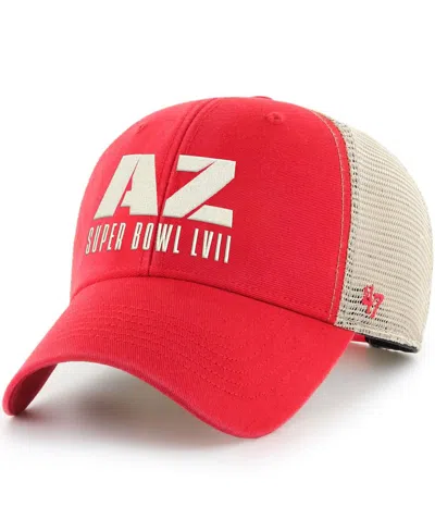 47 Brand Men's ' Red, Natural Super Bowl Lvii Flagship Wash Mvp Snapback Hat In Red,natural