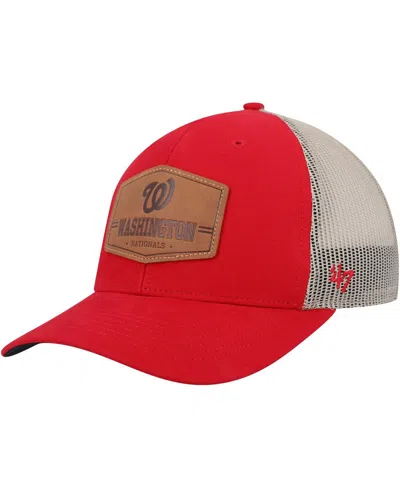 47 Brand Men's ' Red, Natural Washington Nationals Rawhide Trucker Snapback Hat In Red,natural