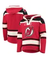 47 Brand Men's Nico Hischier Red New Jersey Devils Player Name Number Lacer Pullover Hoodie In Red