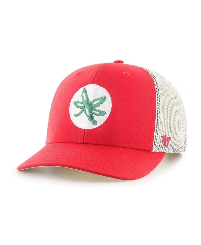 47 Brand Men's ' Red Ohio State Buckeyes Trucker Adjustable Hat