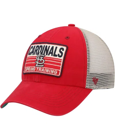 47 Brand Men's ' Red, Tan St. Louis Cardinals Four Stroke Clean Up Trucker Snapback Hat In Red,tan