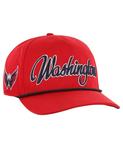 47 Brand Men's ' Red Washington Capitals Overhand Logo Side Patch Hitch Adjustable Hat